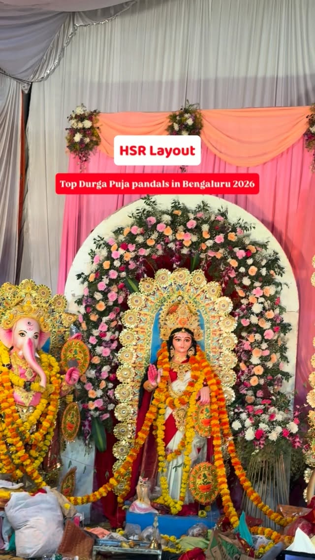 Follow @mytravellingstilettos for more such recommendationsTop Durga Puja pandals in Bengaluru 2026 - HSR Layout Edition ⬇️East Indian Social HSR Association (EISHA) 📍 HSR BDA Complex, 12th Main Rd, Sector 6, HSR LayoutAssam Society Of Bangalore 📍 Freedom International School Ground, Near Outer Ring Road, HSR LayoutSouth East Bengaluru Bengali Association (SEBBA) 📍 The White House, 4B, 14th Main Rd, next to BDA Complex, Sector 6, HSR Layout⚠️ A list of 70+ Durga Puja pandals in Bangalore is in the bio!🗓️ 17th Oct 10 am to 21st Oct 10 am 🎫 No entry fee or pass required!#mytravellingstilettos#durgapujainbangalore [durga puja in Bengaluru, Bangalore Durga puja pandal hopping, Bengalis in Bangalore]