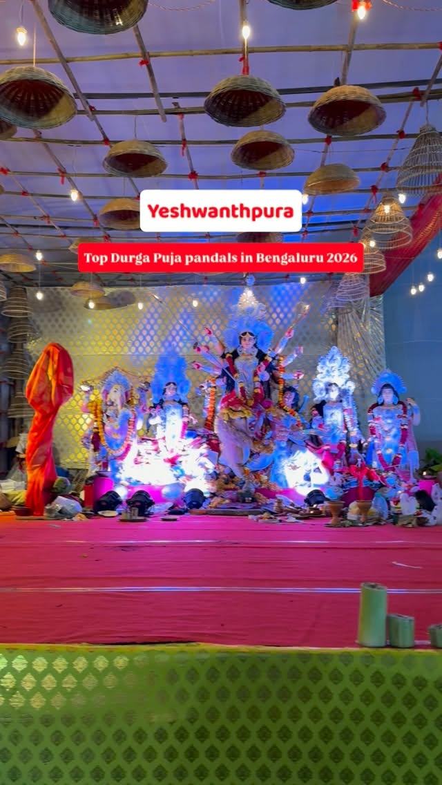 Follow @mytravellingstilettos for more such recommendationsTop Durga Puja pandals in Bengaluru 2026 - Yeswanthpur Edition ⬇️Bangiyo Parishad 📍 HMT Executive Club PremisesAnandamayee Cultural Association 📍 Daivajana Vasudev Shet Kalyana Mantapa, Opposite Jalahalli Metro Station, PeenyaDurga Puja Committee 📍 Sarvamurthy Temple, Air Force Station, Jalahalli EastNorth Bangalore Cultural Samiti (NBCS) 📍 Bangalore Kali Bari, FTI Colony, Nandini Layout, Opp. ISKCON⚠️ A list of 70+ Durga Puja pandals in Bangalore is in the bio!🗓️ 17th Oct 10 am to 21st Oct 10 am 🎫 No entry fee or pass required!#mytravellingstilettos#durgapujainbangalore [durga puja in Bengaluru, Bangalore Durga puja pandal hopping, Bengalis in Bangalore]