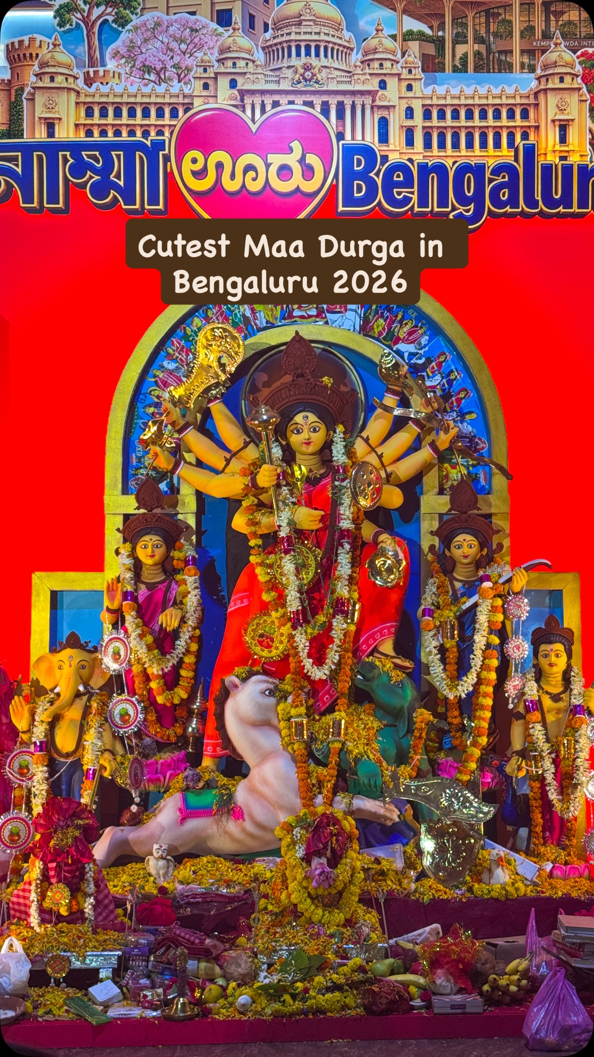Follow @mytravellingstilettos 👠 for more such recommendationsOne of the top Durga Puja in Bangalore 2026🥺 Cutest Maa Durga in Bengaluru➡️ Bongodhara Sarbajanin Durgoutsav 📍 White Pearl Convention Centre, Belahalli Cross, Srinivaspur, Bengaluru🅿️ Huge and well managed parking spot - FRE🗓️ Visited on 18th Oct evening💯 Overall, definitely worth the visit.🌯🛍️ Bengali food stalls, pop up shops available⚠️ In case you are interested, a list of 70+ Durga Puja pandals in Bangalore is in the bio!#mytravellingstilettos#durgapujainbangalore [durga puja in Bengaluru, Bangalore Durga puja pandal hopping, Bengalis in Bangalore, best Durga Puja in Bengaluru, theme pujo Bangalore, cute Durga puja]