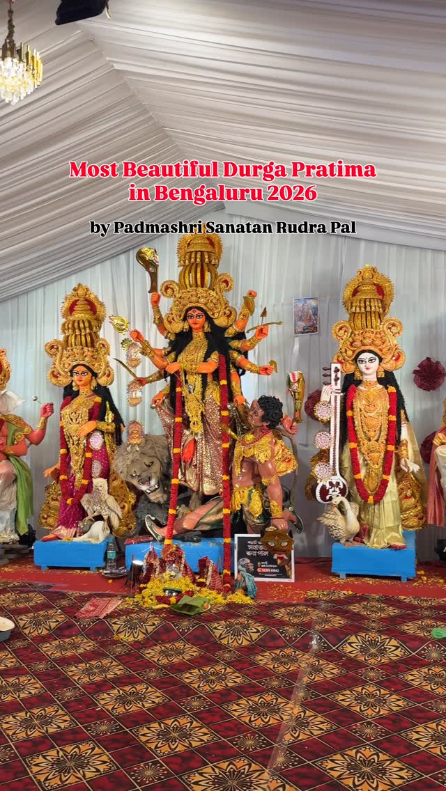 Follow @mytravellingstilettos 👠 for more such recommendationsOne of the top Durga Puja in Bangalore 2026➡️ The most beautiful Durga pratima are made by Durga Pratima by Padmashri sculptor Sanatan Rudra Pal➡️ Whitefield Cultural Association (WCA) 📍 behind MAHAVEER TRANQUIL, Palm Meadows, Nallurhalli, Whitefield🅿️ No parking. Difficult to find a spot on the road🗓️ Visited on 17th Oct morning💯 If you are staying nearby and don’t drive, then you can visit. Honestly, I liked the old venue, Whitefield Inner Circle Ground, more.🌯🛍️ Bengali food stalls, pop up shops available⚠️ In case you are interested, a list of 70+ Durga Puja pandals in Bangalore is in the bio!#mytravellingstilettos#durgapujainbangalore [durga puja in Bengaluru, Bangalore Durga puja pandal hopping, Bengalis in Bangalore, best Durga Puja in Bengaluru, theme pujo Bangalore, beautiful Durga pratima]